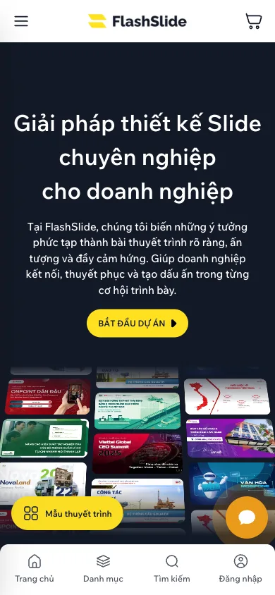 FlashSlide storefront on mobile